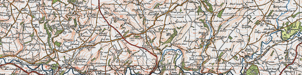 Old map of Pentrellwyn in 1923