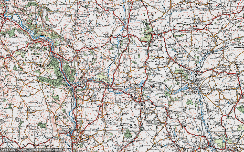 Old Map of Pentrich, 1921 in 1921