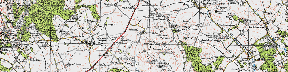 Old map of Ackling Dyke in 1919