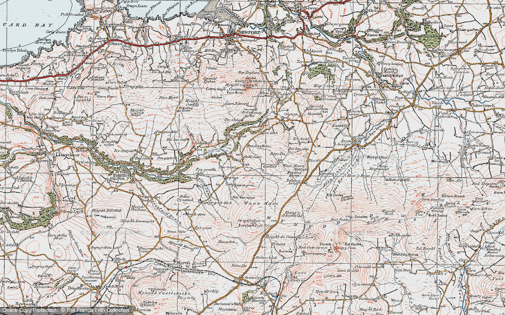Old Map of Historic Map covering Cilgwyn in 1923