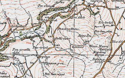 Old map of Cilgwyn in 1923