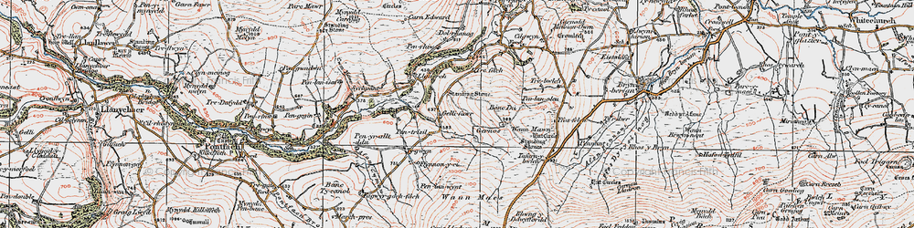Old map of Cilgwyn in 1923