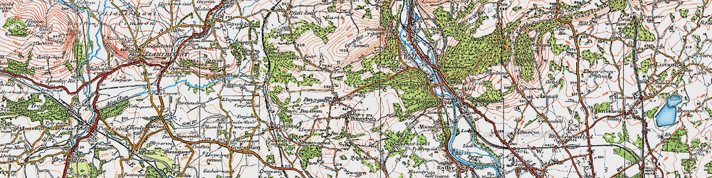 Old map of Pentyrch in 1919