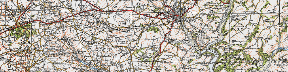 Old map of Penweathers in 1919