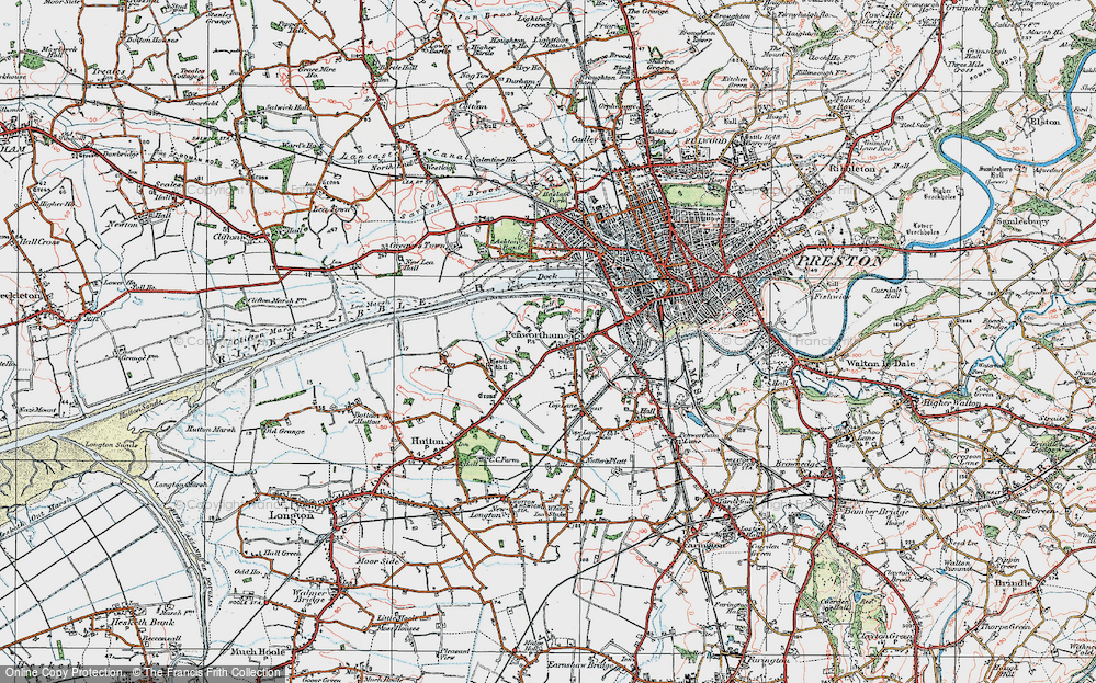 Old Map of Penwortham, 1924 in 1924