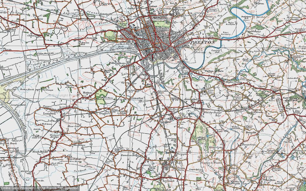 Historic Ordnance Survey Map of Penwortham Lane, 1924