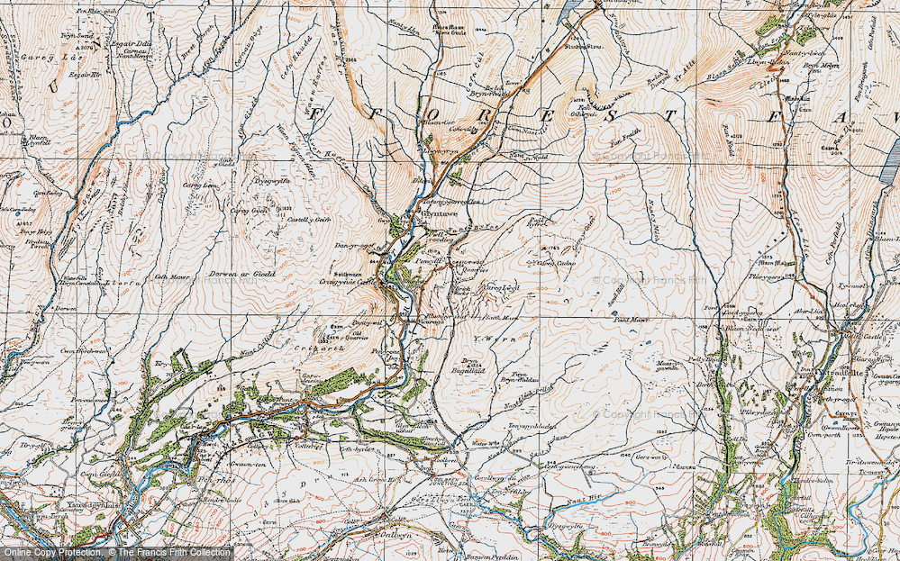 Old Map of Penwyllt, 1923 in 1923