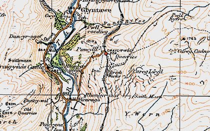 Old map of Penwyllt in 1923