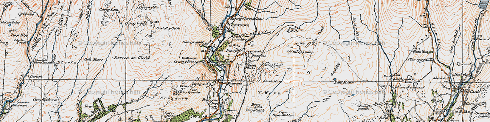 Old map of Penwyllt in 1923