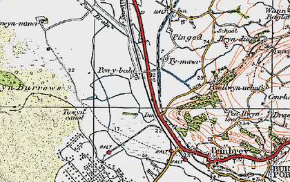 Old map of Penybedd in 1923