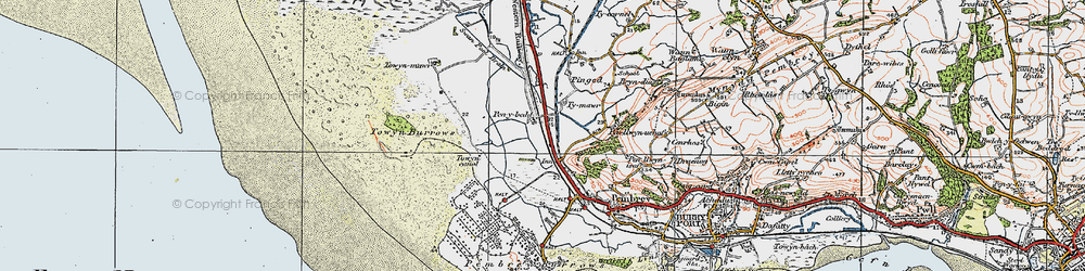Old map of Penybedd in 1923