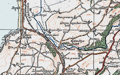 Old map of Penybont in 1922