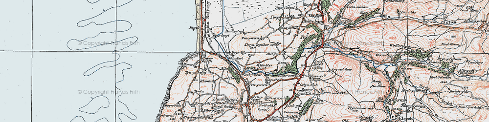 Old map of Penybont in 1922