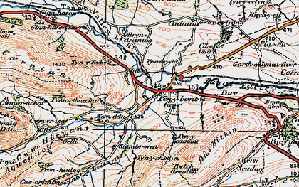 Old map of Penybontfawr in 1921