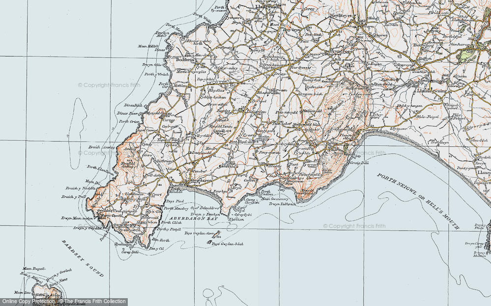 Old Map of Historic Map covering Blawdty in 1922