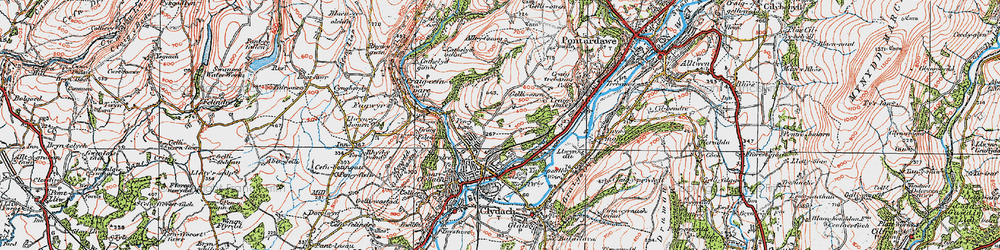 Old map of Allt-y-fanog in 1923