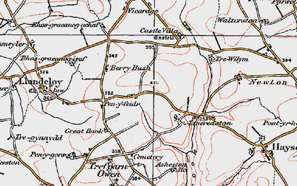 Old map of Berry Bush in 1922