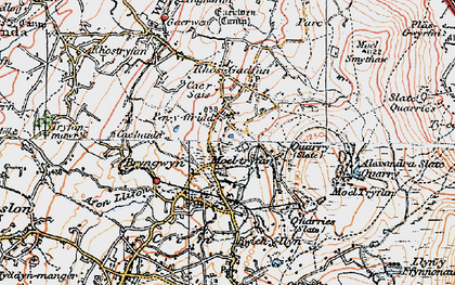 Old map of Penyffridd in 1922