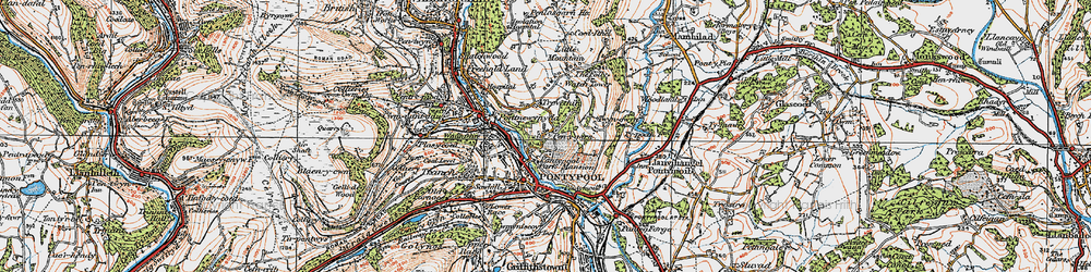Old map of Penygarn in 1919