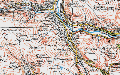 Old map of Penygraig in 1922