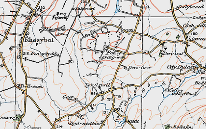 Old map of Penygraigwen in 1922