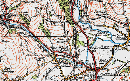 Old map of Penyrheol in 1919