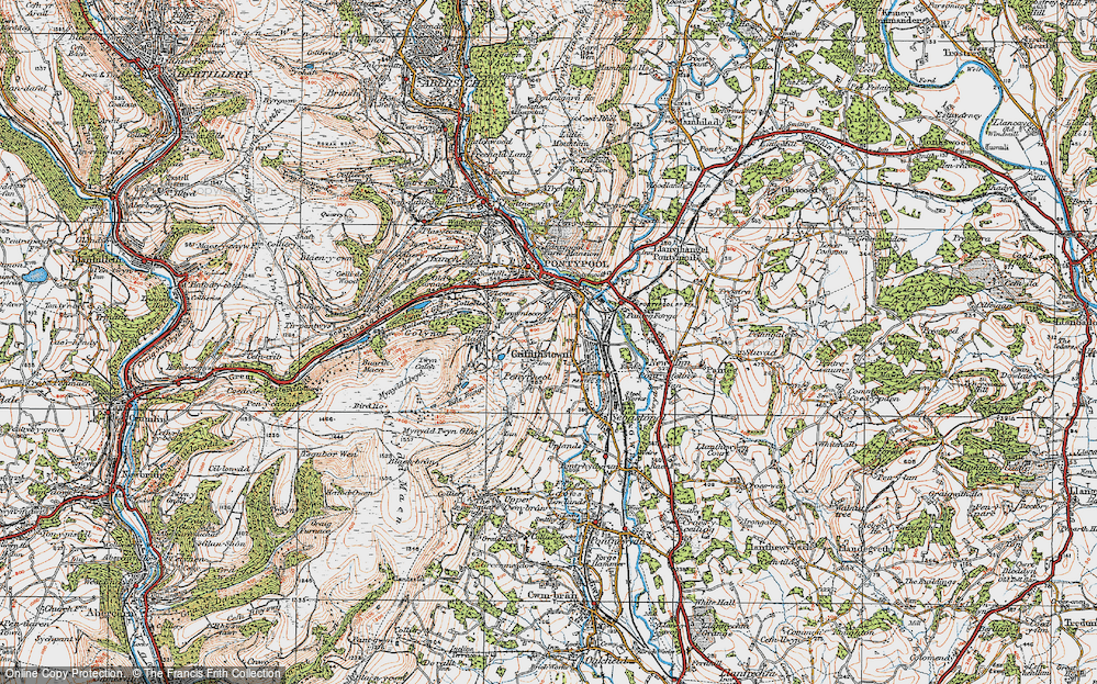 Old Map of Penyrheol, 1919 in 1919
