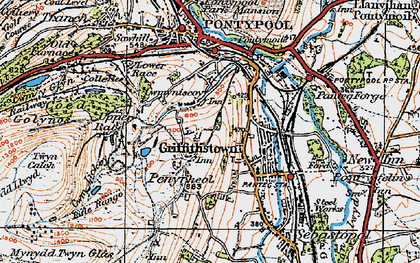 Old map of Penyrheol in 1919