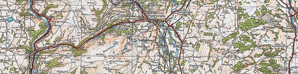 Old map of Penyrheol in 1919