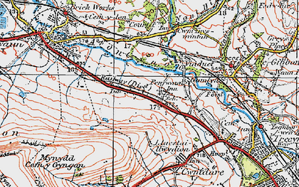 Old map of Penywaun in 1923