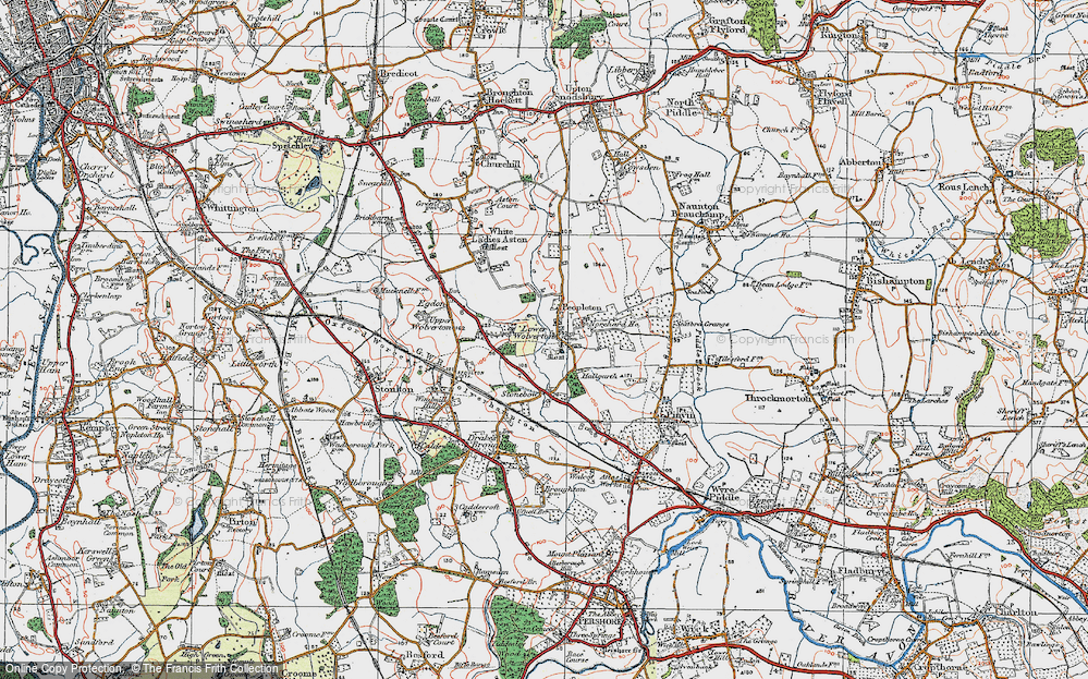 Old Map of Historic Map covering Bow Brook in 1919
