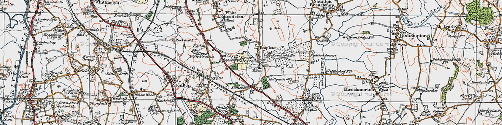 Old map of Peopleton in 1919