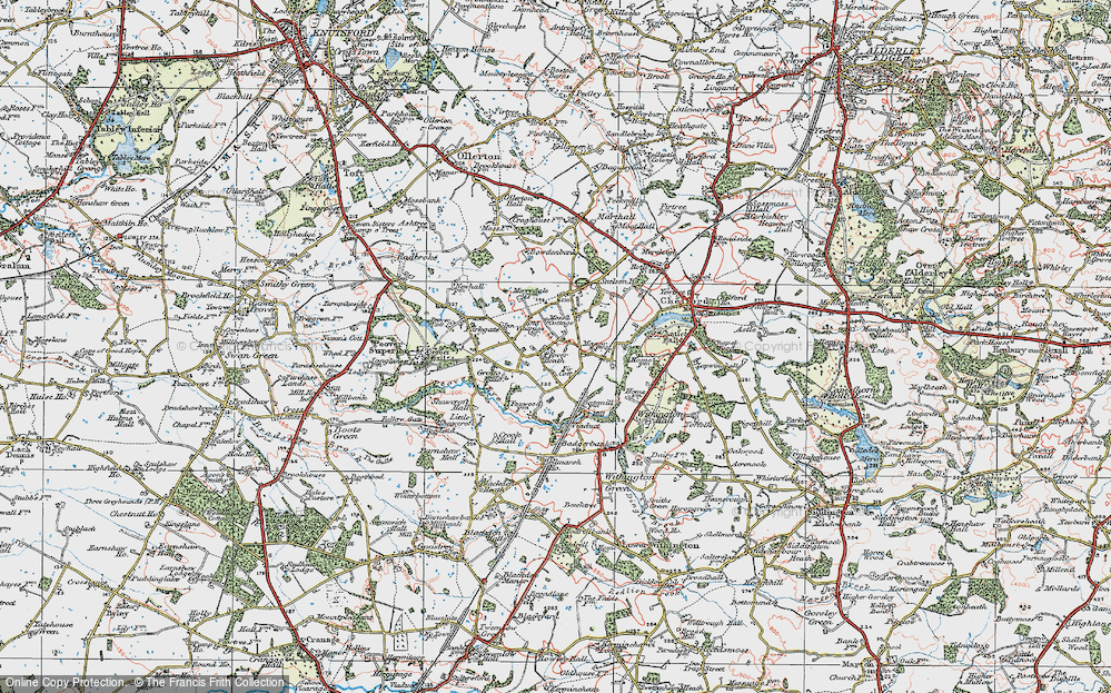 Old Map of Peover Heath, 1923 in 1923