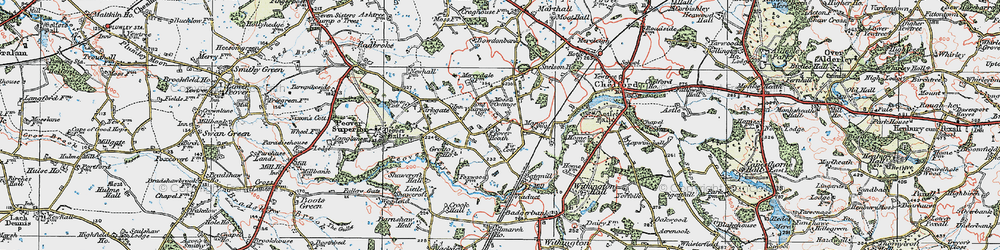 Old map of Peover Heath in 1923