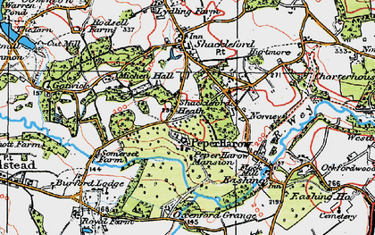 Old map of Peper Harow in 1920