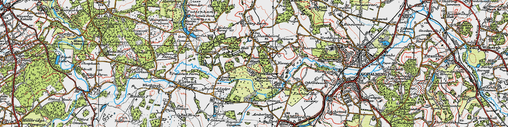 Old map of Peper Harow in 1920