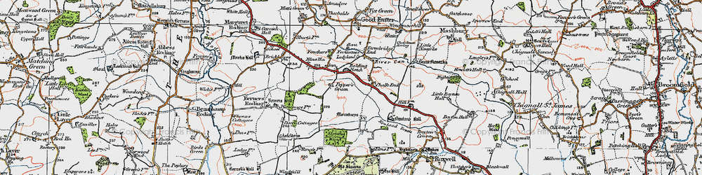 Old map of Pepper's Green in 1919