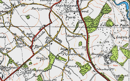 Old map of Pepperstock in 1920