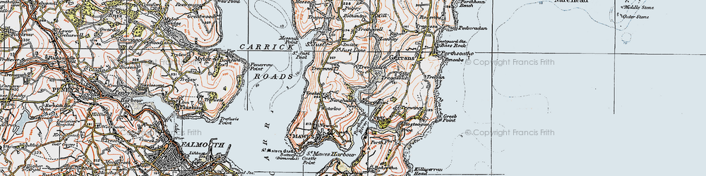 Old map of Percuil in 1919