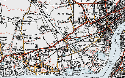 Old map of Percy Main in 1925