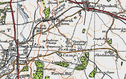 Old map of Perham Down in 1919