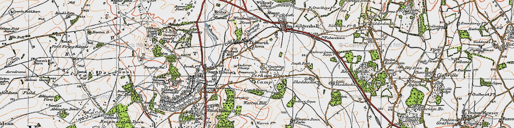 Old map of Perham Down in 1919