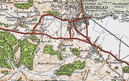 Old map of Higher Hopcott in 1919