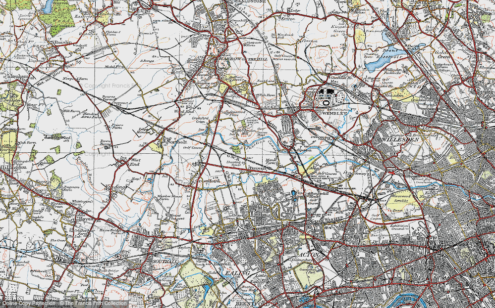 Old Map of Perivale, 1920 in 1920