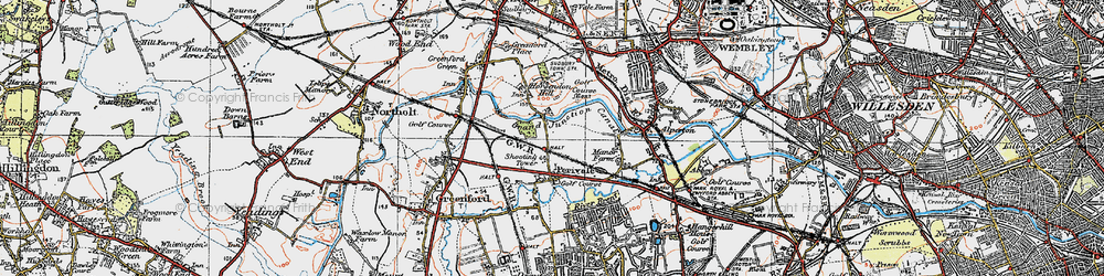 Old map of Perivale in 1920