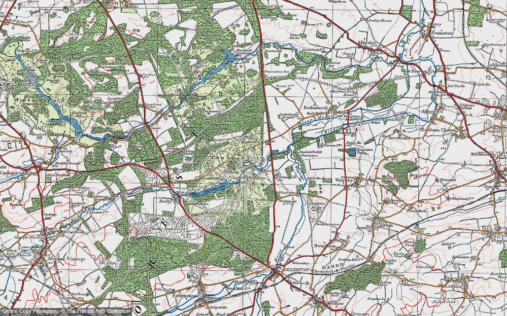 Old Map of Perlethorpe, 1923 in 1923