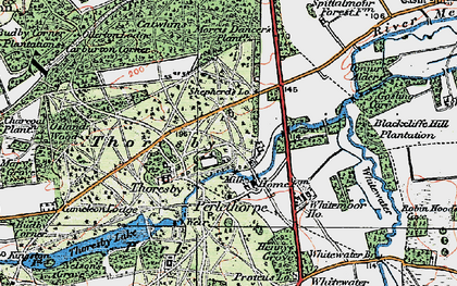 Old map of Perlethorpe in 1923