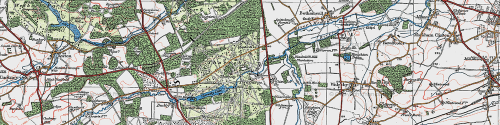 Old map of Perlethorpe in 1923