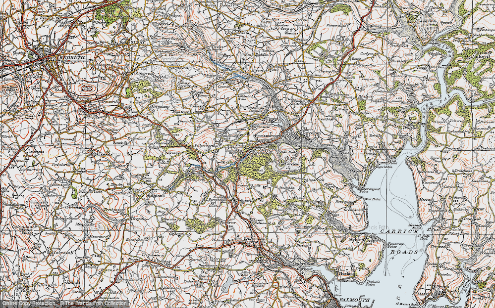 Old Map of Perranarworthal, 1919 in 1919