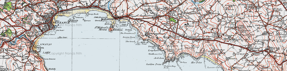 Old map of Trevean Cove in 1919